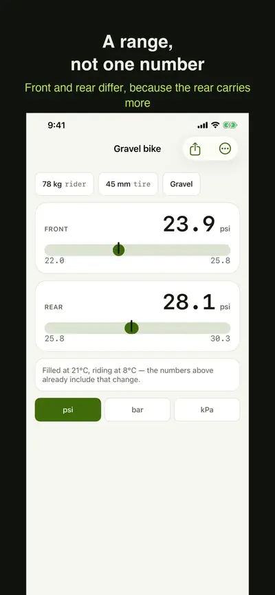 Bike Tire Pressure: Any Width 화면 1