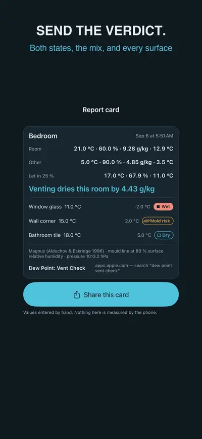 Dew Point: Vent Check 화면 3