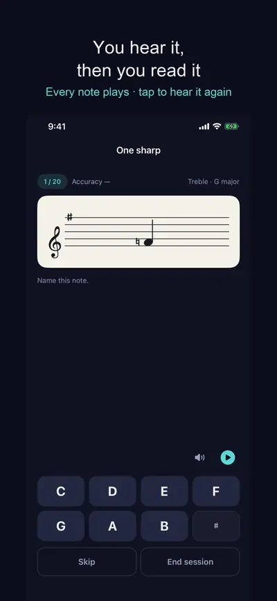 Sight Reading: Note Trainer! 화면 1