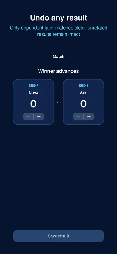 Tournament Bracket: Undo Safe 화면 3